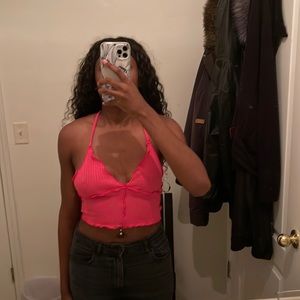 small pink crop top